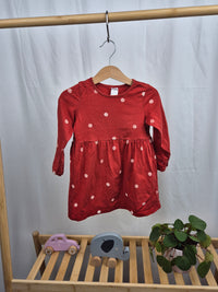 Červené bodkované šaty H&M 92