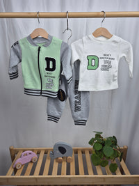 Set tepláků, trička s dlouhým rukávem a mikiny na zip Minitix Baby 74/80