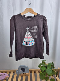 Tričko s dlouhým rukávem s potiskem teepee Lupilu 98/104