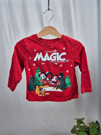 Červené vánoční tričko s Mickey Mousem Primark 92