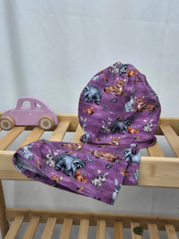Set bavlněné čepice a nákrčníku s motivy zvířátek Česká malovýroba S (80/92 - 48-50cm)