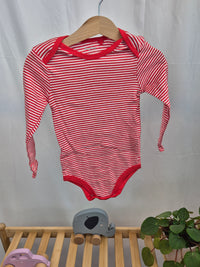 Červené pruhované body s dlouhým rukávem Lupilu 86/92
