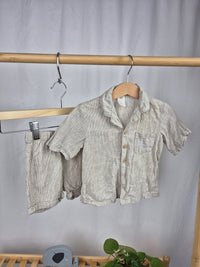 Lněný set košile a kraťas H&M 92