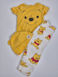 Set legín,čepice a body Medvídek Pú H&M 62