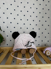 Čepice s oušky a zavazováním Little mouse 74/80