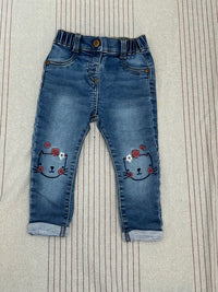 Elastické džíny s kočičkou F&F 86