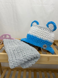 Set pletené čepice a nákrčníku 3-6m