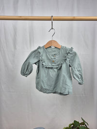Tričko s dlouhým rukávem a volánky H&M 74