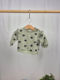 Zelená mikina s puntíky H&M 68