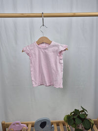Růžové tričko s volánky H&M 74