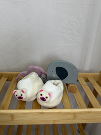 Teplé návleky s medvídkem 0-6m (délka 10cm)