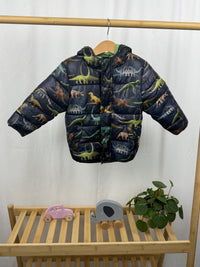 Prošívaná bunda s fleecem s dinosaury Next 92