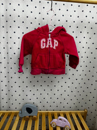 Fleecová růžová mikina na zip GAP 86