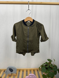 Khaki košile na zip River Island 86