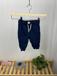 Tmavě modré bavlněné kalhoty  H&M 68