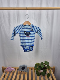 Pruhované modré body s dlouhým rukávem H&M 68