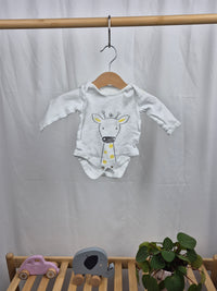 Bílé body s dlouhým rukávem s motivem žirafky F&F 62