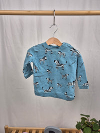 Modrá mikina se zebrami H&M 80