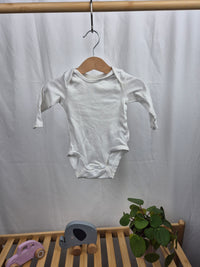 Biele body s dlhým rukávom H&amp;M 68