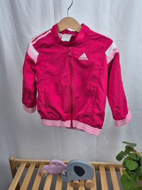 Růžová šusťáková bunda Adidas 92