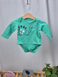 Zelené body s dlouhým rukávem s motivem dinosaura F&F 62/68
