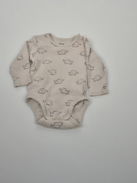 Béžové body s dlouhým rukávem se slony H&M 62