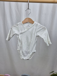 Bílé zavinovací body s dlouhým rukávem H&M 62