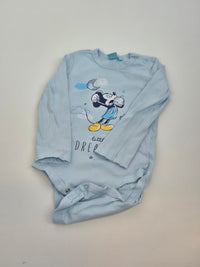 Modré body s dlouhým rukávem Mickey Mouse 80
