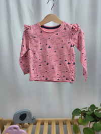 Růžové tričko s dlouhým rukávem Minnie Mouse Primark 92