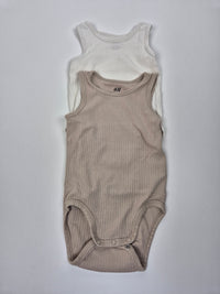 Sada 2ks tílkových žebrovaných body H&M 74