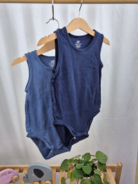 Sada 2ks modrých tílkových body H&M 104