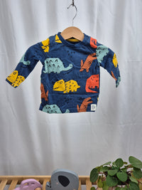 Tmavě modré tričko s dlouhým rukávem s dinosaury F&F 68