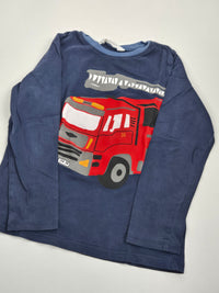 Tričko s dlouhým rukávem s potiskem hasičského auta H&M 122/128