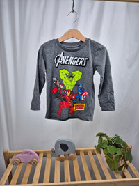 Šedé tričko s dlouhým rukávem Avengers Sinsay 98