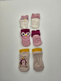 Sada 3ks ponožek sovičky 68/80