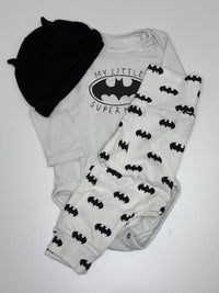 Batmanovský komplet body, kalhot a čepice H&M 68
