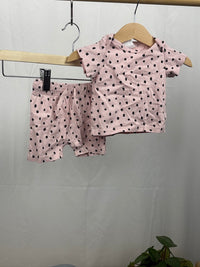 Set růžového trička s krátkým rukávem a kraťasů H&M 56
