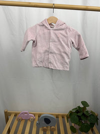 Růžová mikina s oušky Next 3-6m