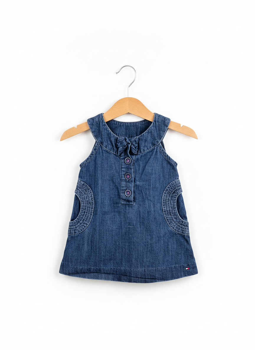 Riflové šaty bez rukávů s kapsami Tommy Hilfiger 80 – AI enhanced