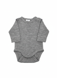 Šedé merino body s dlouhým rukávem Lindex 56 – AI enhanced