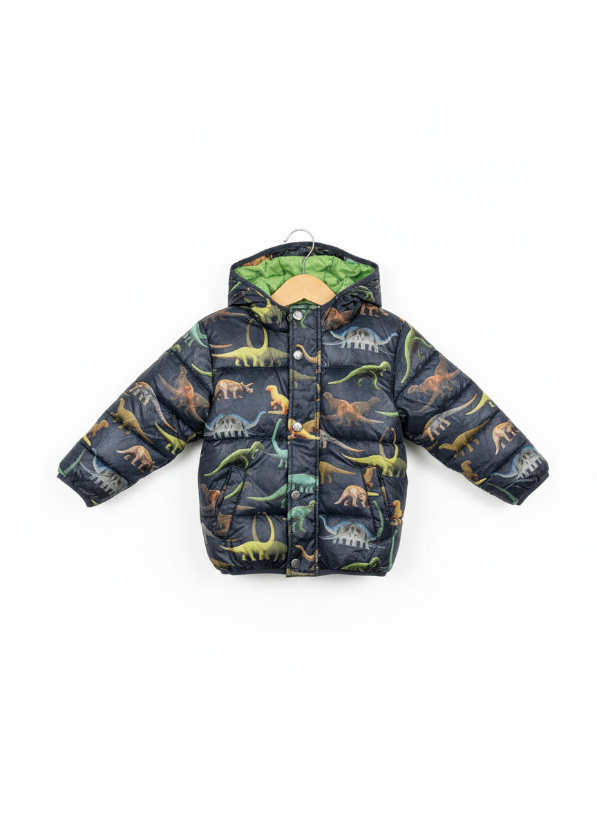 Prošívaná bunda s fleecem s dinosaury Next 92 – AI enhanced