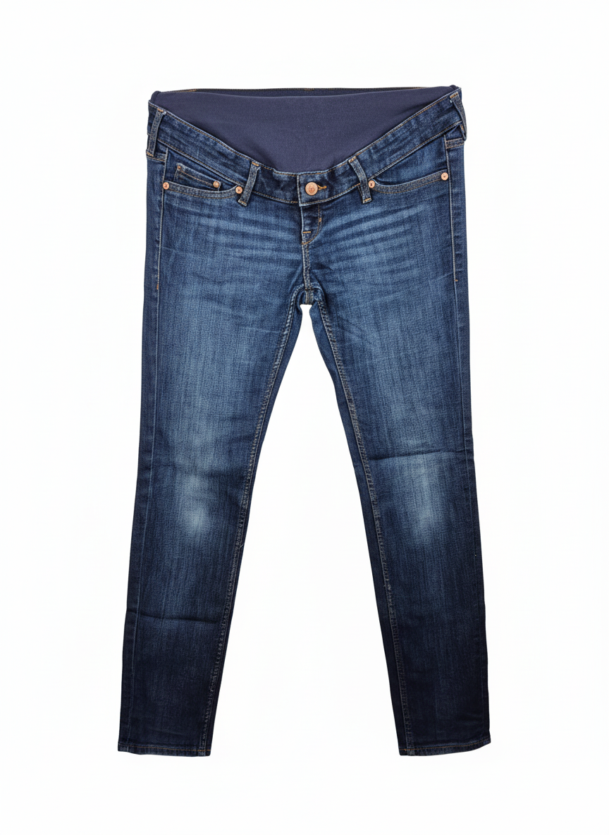 Těhotenské džíny Skinny High Rib H&M 38 – AI enhanced