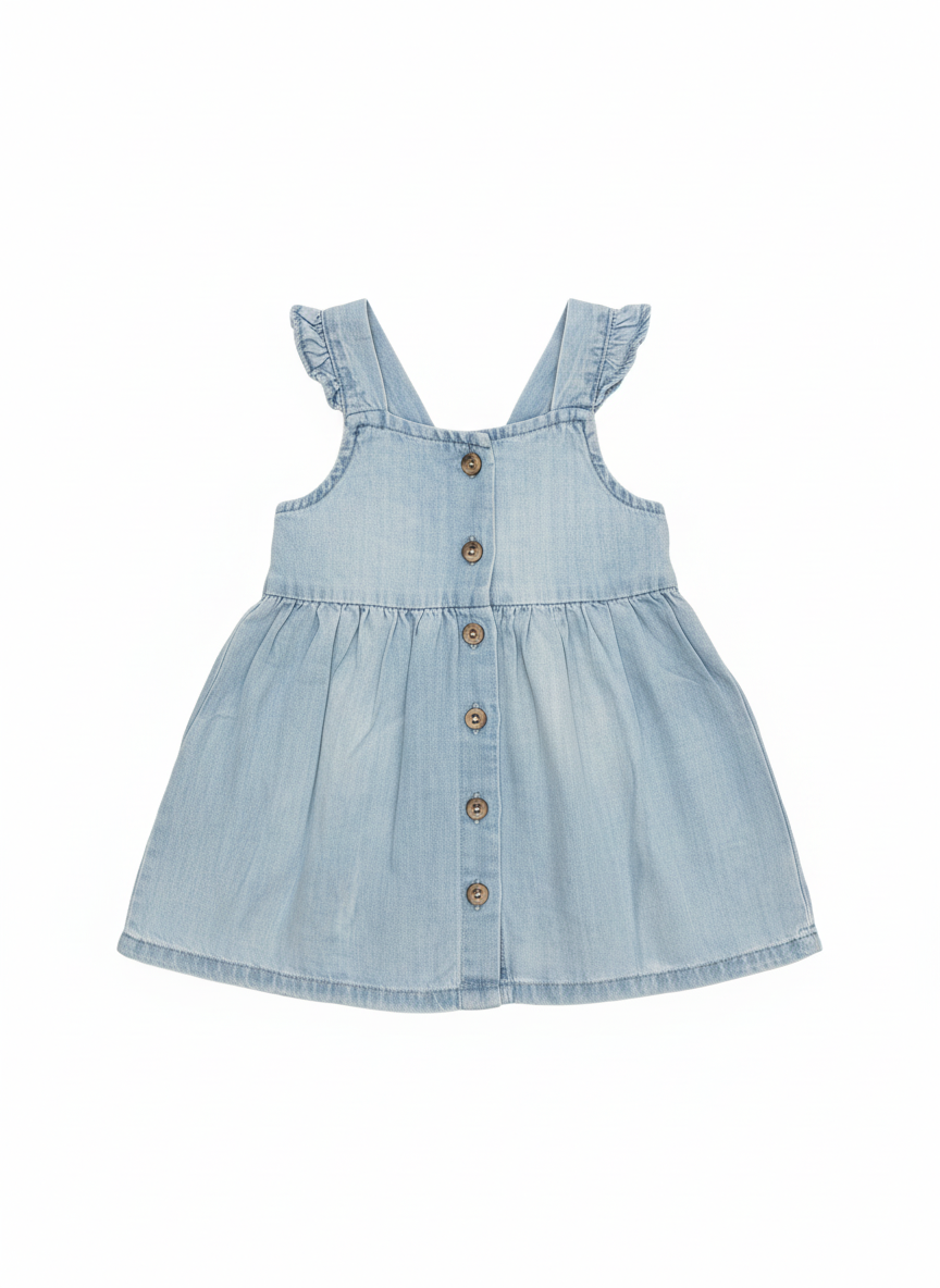 🐣💚 Bavlněné šaty s laclem a knoflíky H&M 68 – AI enhanced
