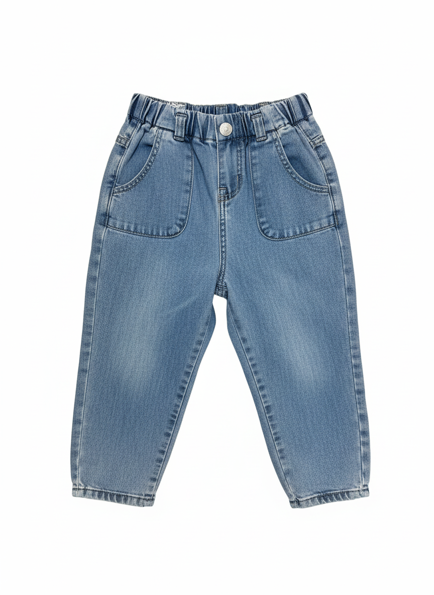 Riflové kalhoty s květinovou podšívkou H&M 98 – AI enhanced