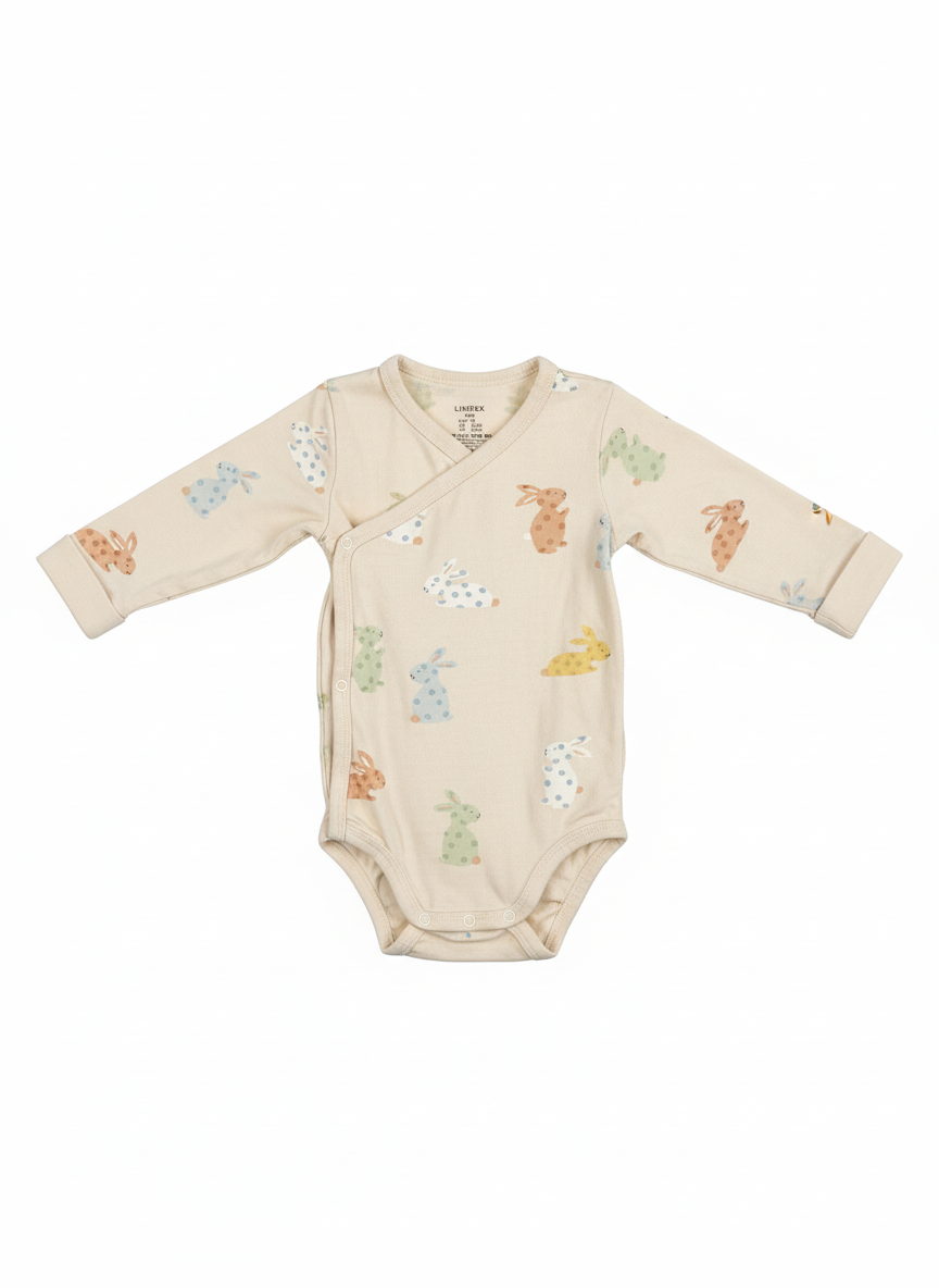 Zavinovací body s dlouhým rukávem a motivem králíčků Lindex 62 – AI enhanced